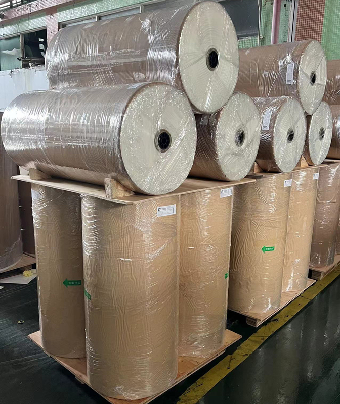 WG4515 μοντέλο PP γυαλιστερή ταινία με 30um Clear Pet Liner αυτοκόλλητο φωτεινό λευκό BOPP